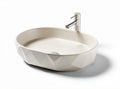Umywalka ceramiczna o kształcie owalnym w kolorze beżowym 60 x 40 x 15cm