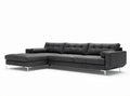 Sofa narożna w kolorze ciemnoszarym z tkaniny 210 x 90 x 85cm
