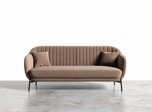 Sofa w odcieniu brązu z poduszkami o wymiarach 200 x 90 x 85cm